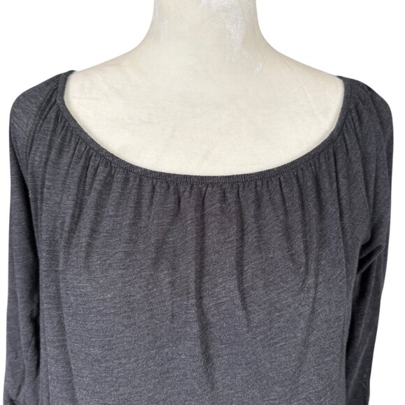 James Perse standard black stretchy 3/4 sleeve lightweight top blouse size 2 NWT - Picture 5 of 9